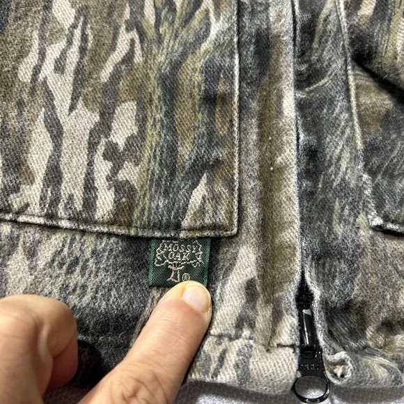 Vintage Mossy Oak Treestand Pocket Jacket Camo Small USA Made Waistband Rare**